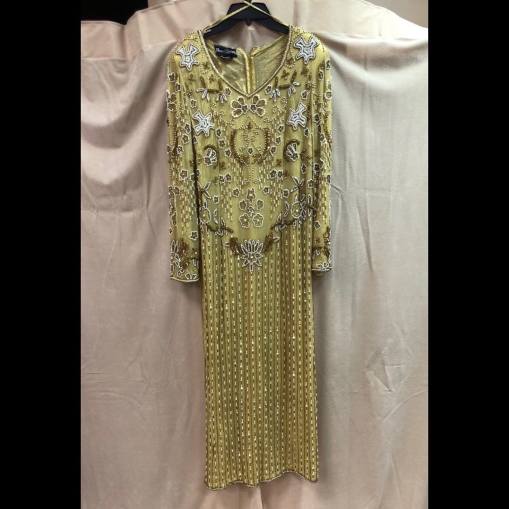 Vintage Gold Beaded Gown - Picture 7 of 8